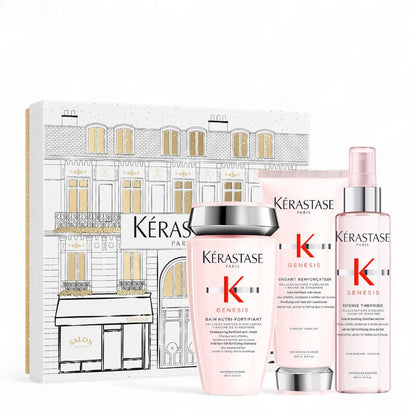 Kérastase Genesis Fondant Holiday Set – Bain Hydra-Fortifiant 250 ml + Fondant Renforçateur 200 ml + Défense Thermique 150 ml