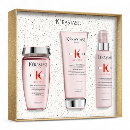Kérastase Genesis Fondant Holiday Set – Bain Hydra-Fortifiant 250 ml + Fondant Renforçateur 200 ml + Défense Thermique 150 ml