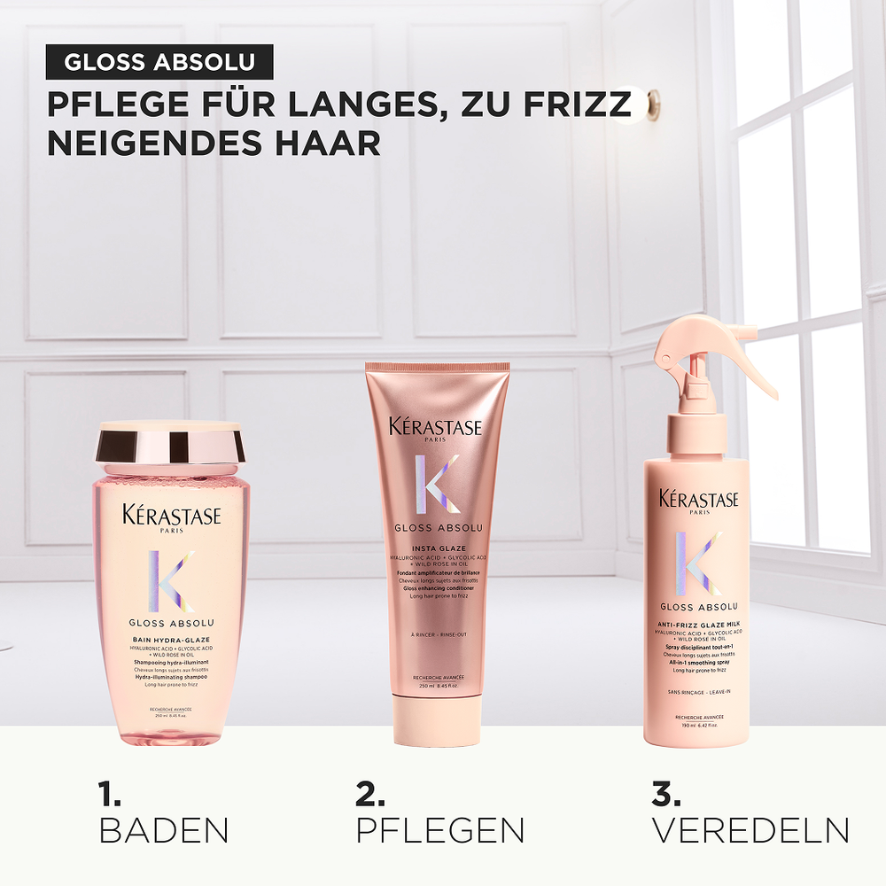 Kérastase Gloss Absolu Fondant Holiday Set – Bain Hydra-Glaze 250 ml + Fondant 250 ml + Glaze Milk 190 ml