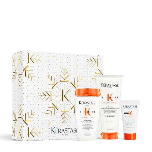 Kérastase Nutritive Trio Holiday Set – Bain Satin 250 ml + Lait Vital 200 ml + Nectar Thermique 50 ml