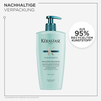 Kérastase Resistance Bain Force Architecte Recharge Bundle - Shampoing 500 ml &amp; Recharge Pack 500 ml