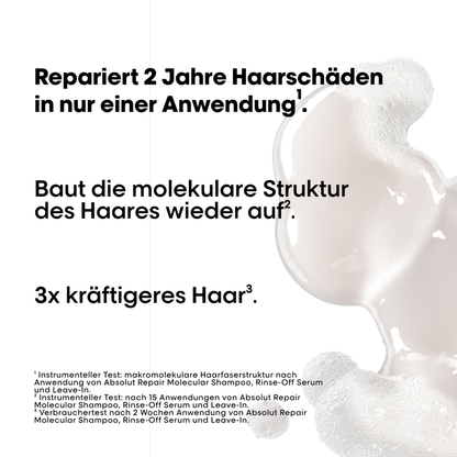 L'Oréal Professionnel Série Expert Absolut Repair Molecular Trio Geschenkset – Shampoo 300 ml + Rinse-Off Serum 250 ml + Leave-In 50 ml