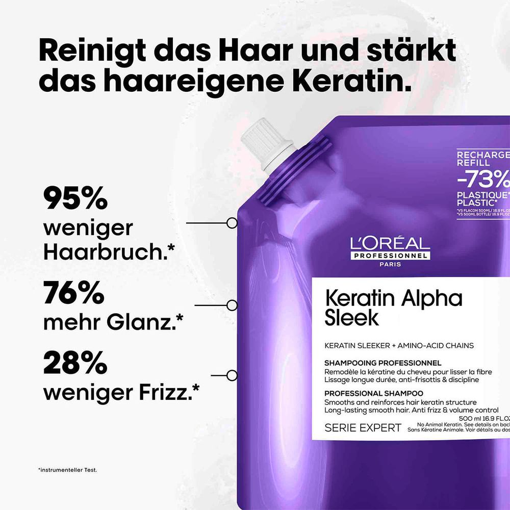 L'Oréal Professionnel Serie Expert Keratin Alpha Sleek Shampoo Refill 500 ml