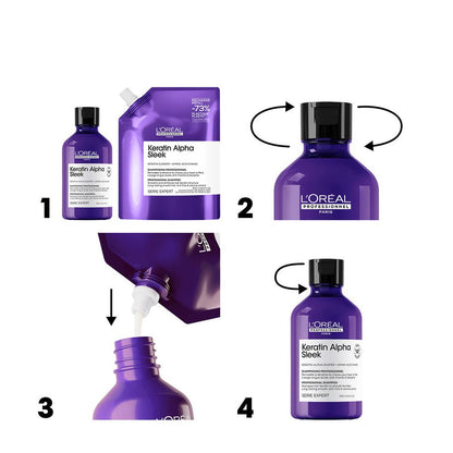 L'Oréal Professionnel Serie Expert Keratin Alpha Sleek Shampoo Refill 500 ml