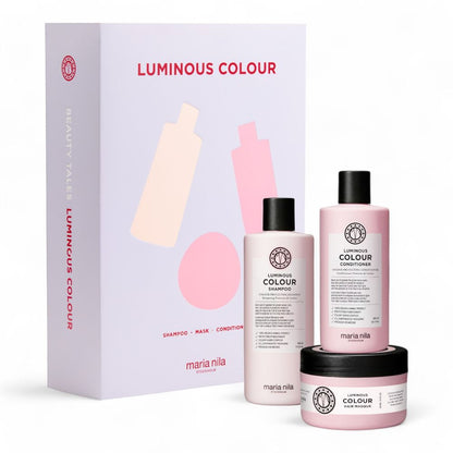Maria Nila Luminours Colour Holiday Box - Shampoo 350 ml + Conditioner 300 ml + Mask 250 ml