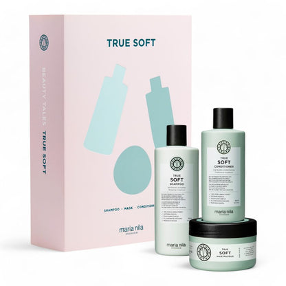 Maria Nila True Soft Holiday Box - Shampoing 350 ml + Après-shampooing 300 ml + Masque 250 ml