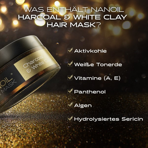 Nanoil Masque Capillaire Charbon &amp; Argile Blanche 300 ml 