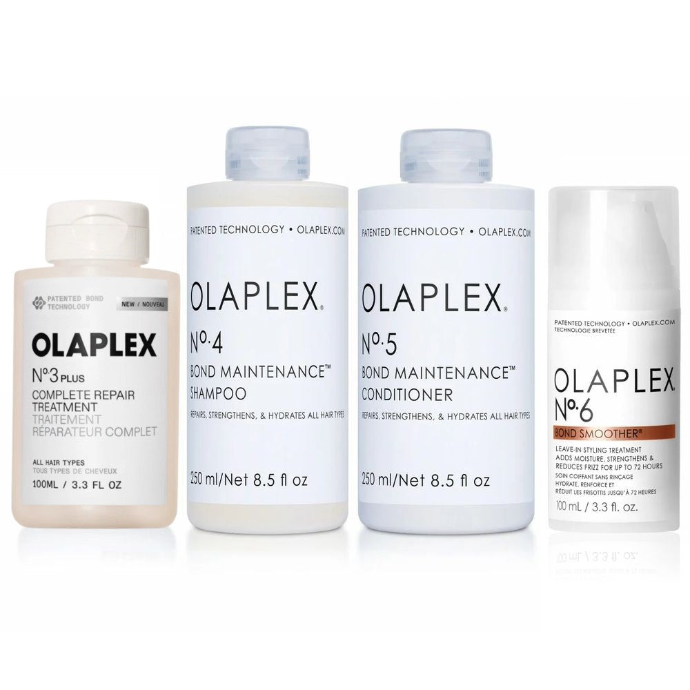 Olaplex Set - No. 3 PLUS Treatment + Shampoo No. 4 + Conditioner No. 5 + Bond Smoother No. 6