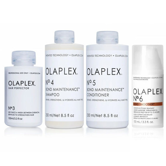 Olaplex Set - Hair Perfector No. 3 + Shampoo No. 4 + Conditioner No. 5 + Bond Smoother No. 6 