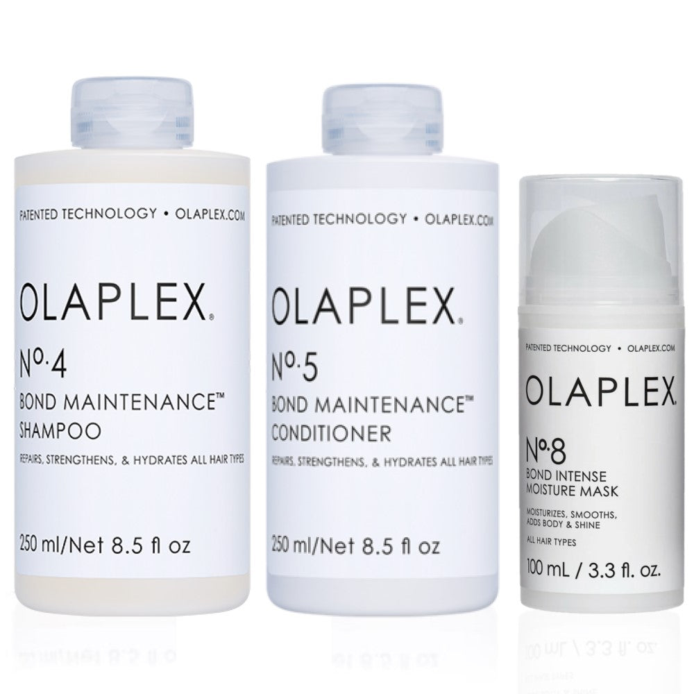 Olaplex Set - Hair Perfector No.3 + Shampoo No.4 + Conditioner No.5 + Mask No.8 