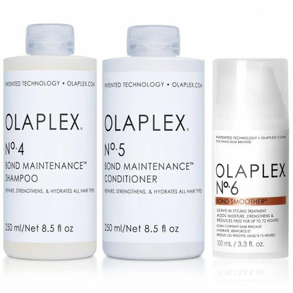 Olaplex Set - Shampoo No. 4 + Conditioner No. 5 + Bond Smoother No. 6 