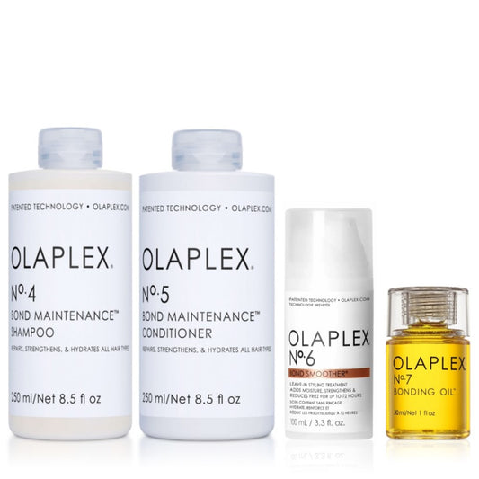 Olaplex Set - Shampoo No. 4 + Conditioner No. 5 + Bond Smoother No.6 + Bonding Oil No.7