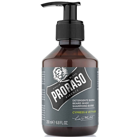 Proraso Cyprès &amp; Vetyver Shampooing Nettoyant Barbe 200 ml