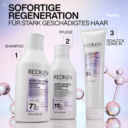 Redken Acidic Bonding Concentrate Geschenkset – Shampoo 300 ml + Conditioner 300 ml + Leave-In Treatment 150 ml