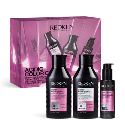 Redken Acidic Color Gloss Holiday Set – Shampoo 300 ml + Conditioner 300 ml + Oil 100 ml