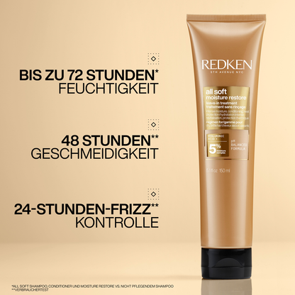 Redken All Soft Geschenkset – Shampoo 300 ml + Conditioner 300 ml + Moisture Restore Leave-In 150 ml