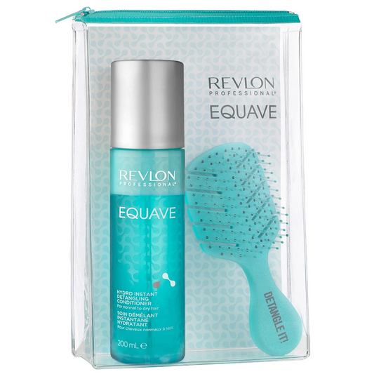 Revlon Equave Brush Pack Set - Après-shampooing hydro démêlant 200 ml + brosse à cheveux gratuite