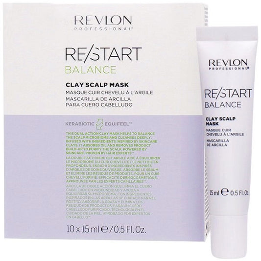 Revlon Professional ReStart Balance Masque pour le cuir chevelu à l'argile 10 x 15 ml