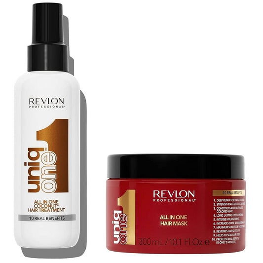 Revlon Uniq One ​​​​Set Traitement capillaire tout-en-un à la noix de coco 150 ml + Masque capillaire 300 ml