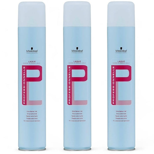 Schwarzkopf Professionnelle Laque Super Strong Hold Haarspray 3 x 500 ml