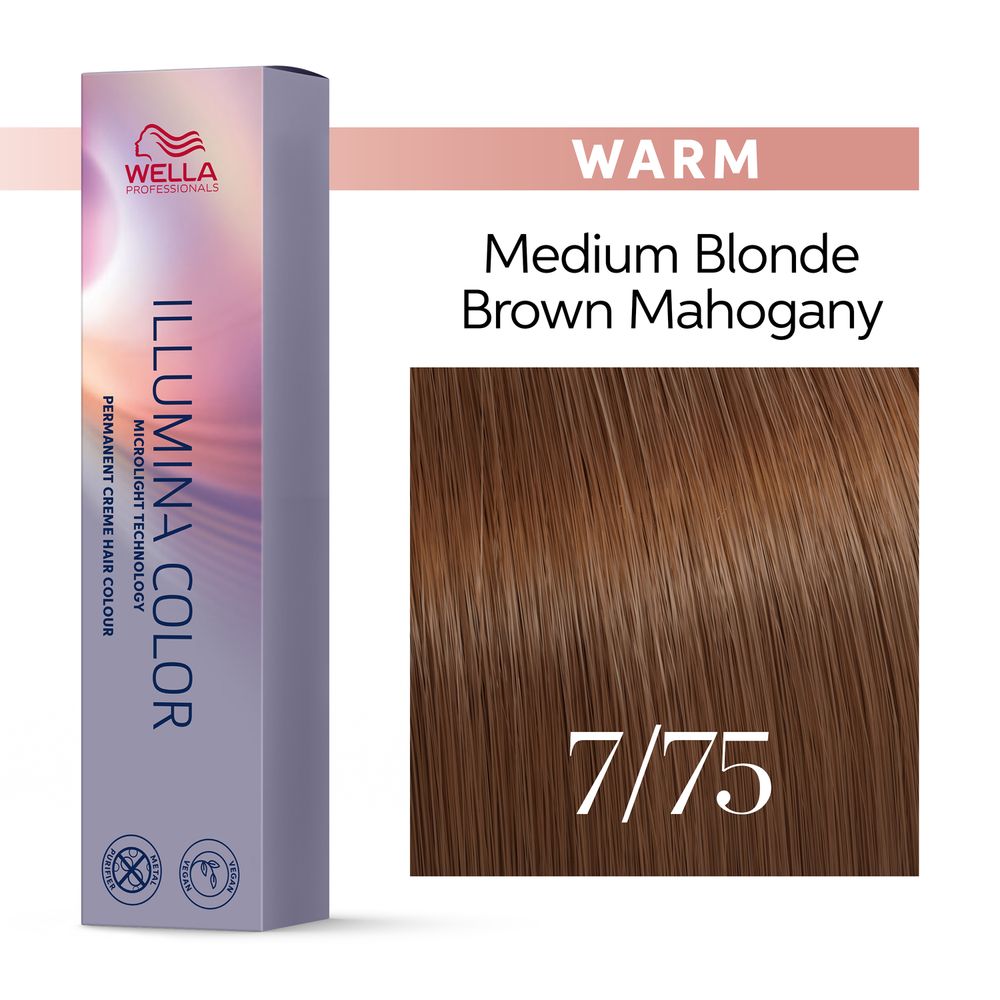 7/75 mittelblond braun-mahagoni