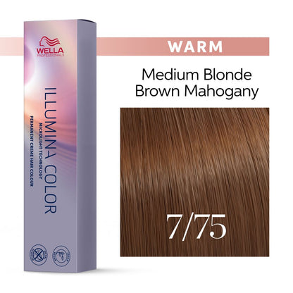7/75 mittelblond braun-mahagoni