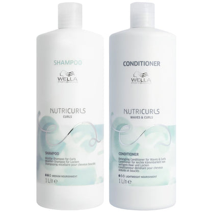 Wella Professionals Nutricurls Set - Shampoo 1000 ml + Conditioner 1000 ml