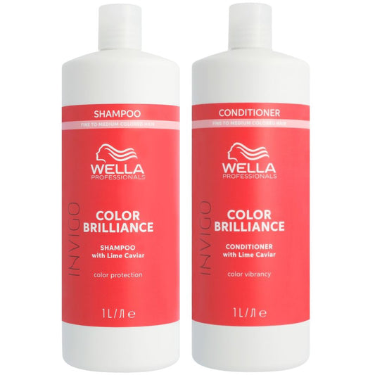 Coffret Wella Professionals Invigo Color Brilliance Fine - Shampoing 1000 ml + Après-shampoing 1000 ml