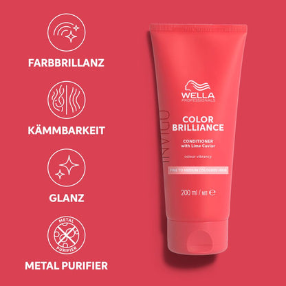 Coffret cadeau Wella Professionals Invigo Color Brilliance : shampoing 300 ml, après-shampoing 200 ml, masque 150 ml et trousse de maquillage