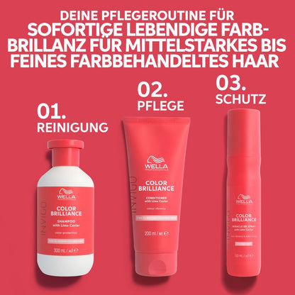 Coffret cadeau Wella Professionals Invigo Color Brilliance : shampoing 300 ml, après-shampoing 200 ml, masque 150 ml et trousse de maquillage