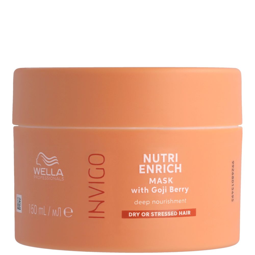 Coffret Wella Professionals Invigo Nutri-Enrich : shampoing 300 ml, après-shampoing 200 ml, masque 150 ml, trousse de toilette