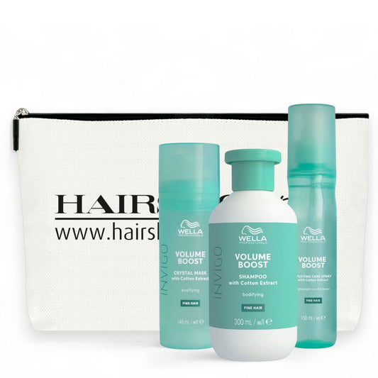 Coffret cadeau Wella Professionals Invigo Volume Boost : shampoing 300 ml + masque Crytsal 145 ml + soin sans rinçage 150 ml