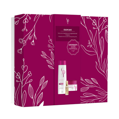 Wella SP System Professional Color Save Coffret Cadeau - Shampoing 250 ml + Masque 200 ml + Huile Luxe 30 ml