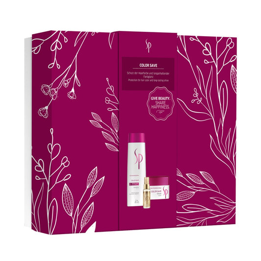 Wella SP System Professional Color Save Coffret Cadeau - Shampoing 250 ml + Masque 200 ml + Huile Luxe 30 ml