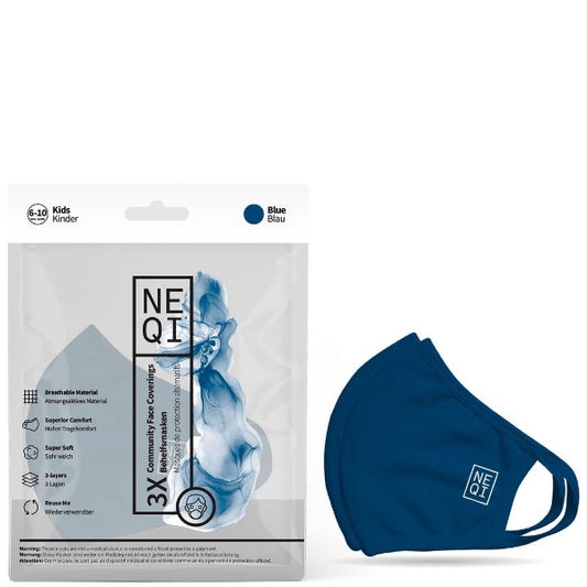 NEQI Mouth and Nose Mask Blue 3pcs - Size Kids