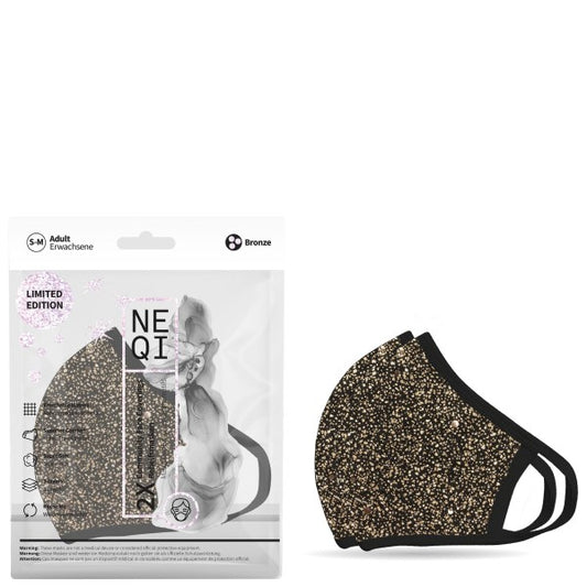 NEQI Mouth and Nose Mask Xmas Bronze 2.pcs - Size SM